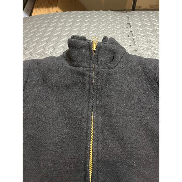 J. Crew Petite Lodge Coat Italian Stadium Cloth Wool Black K0897 Jacket Women 4P - Picture 3 of 10